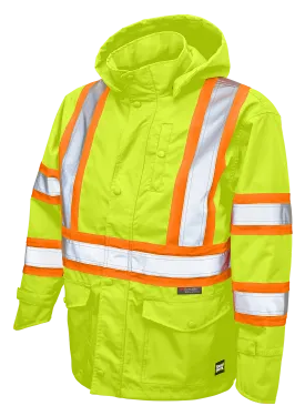 Premium Ripstop Safety Rain Jacket by Tough Duck - Style SJ35