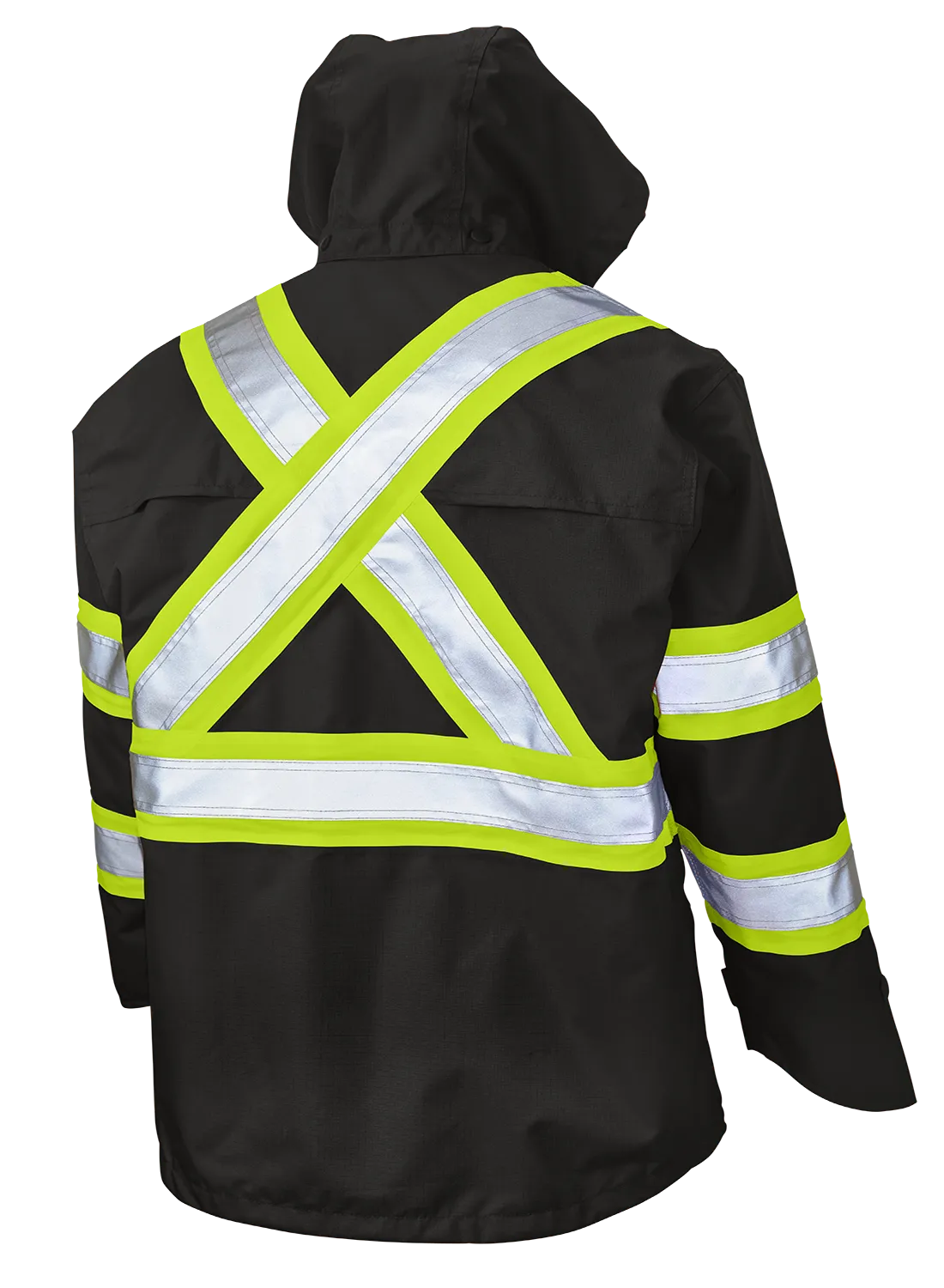 Premium Ripstop Safety Rain Jacket by Tough Duck - Style SJ35