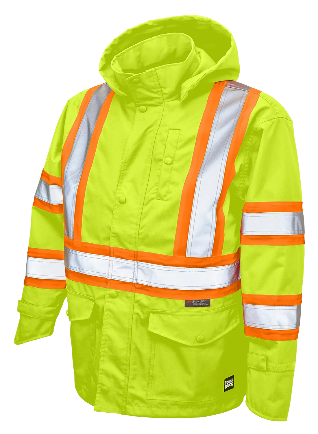 Premium Ripstop Safety Rain Jacket by Tough Duck - Style SJ35