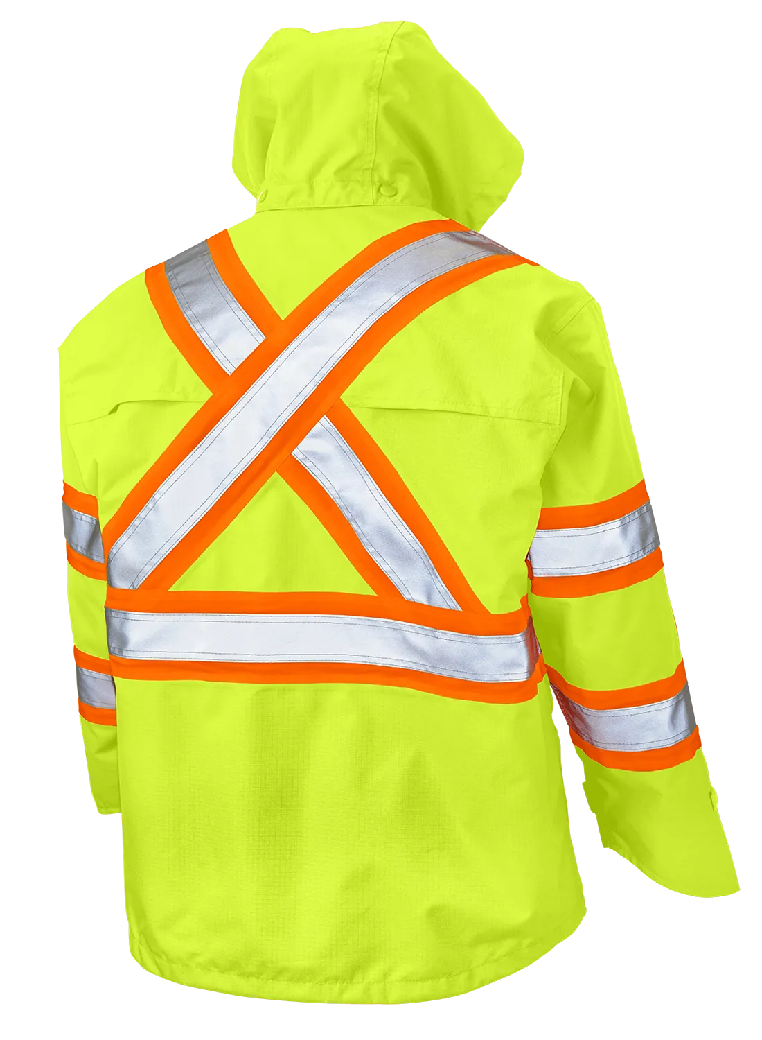 Premium Ripstop Safety Rain Jacket by Tough Duck - Style SJ35