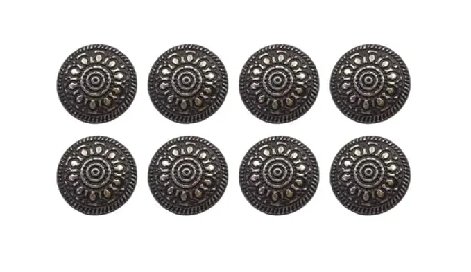 Raised Floral Design Buttons Shank Button