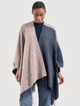 Recycled Cotton Cape Tuco Pale Rose-Blue Woman | Rifò