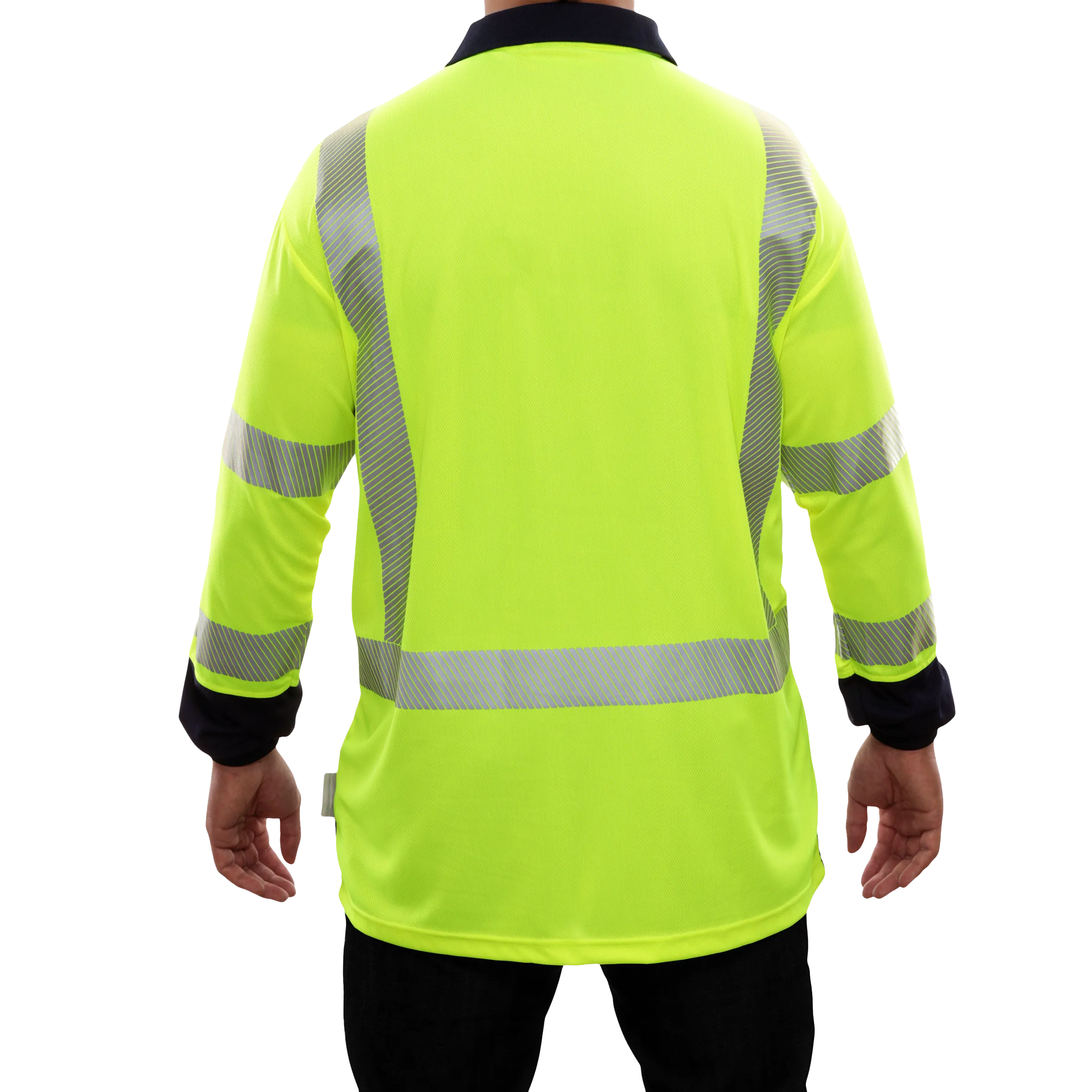 Reflective Apparel® Hi-Vis Two-Tone Long Sleeve Safety Polo Shirt ANSI Class 3 - 316CT