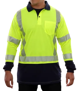 Reflective Apparel® Hi-Vis Two-Tone Long Sleeve Safety Polo Shirt ANSI Class 3 - 316CT