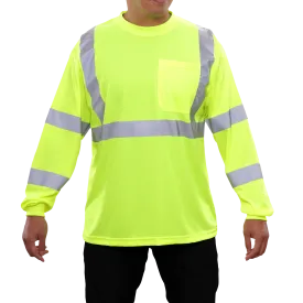 Reflective Apparel High Visibility Long Sleeve Shirt Lime Birdseye ANSI