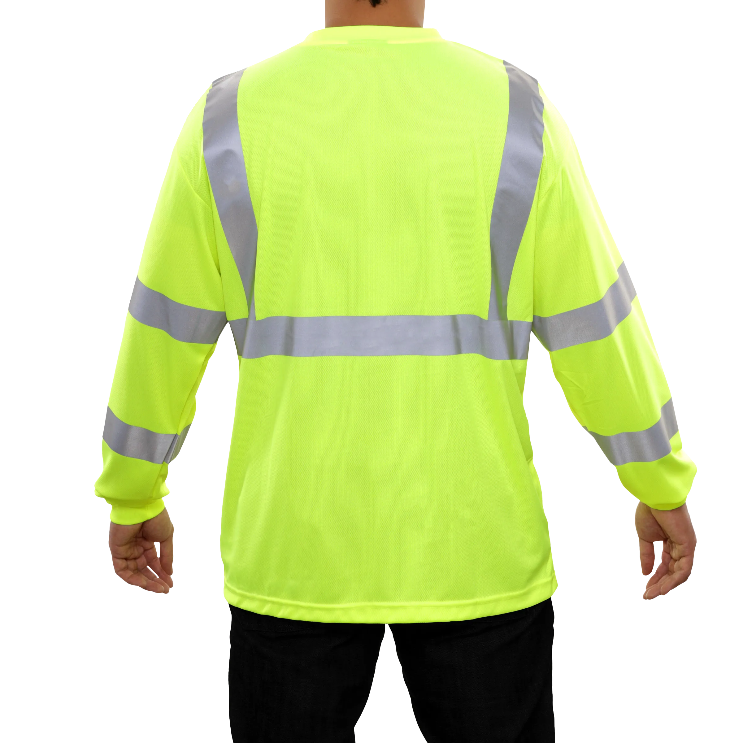 Reflective Apparel High Visibility Long Sleeve Shirt Lime Birdseye ANSI