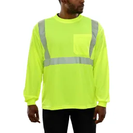 Reflective Apparel® Safety Hi Vis Pocket Shirt Lime Birdseye Comfort Trim ANSI Class 2 - 202CT