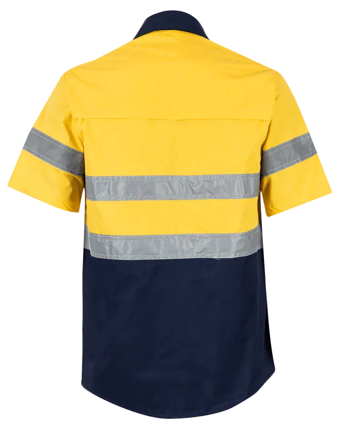 Reflective Hi-Vis Yellow   navy 2-tone short sleeve T-shirts