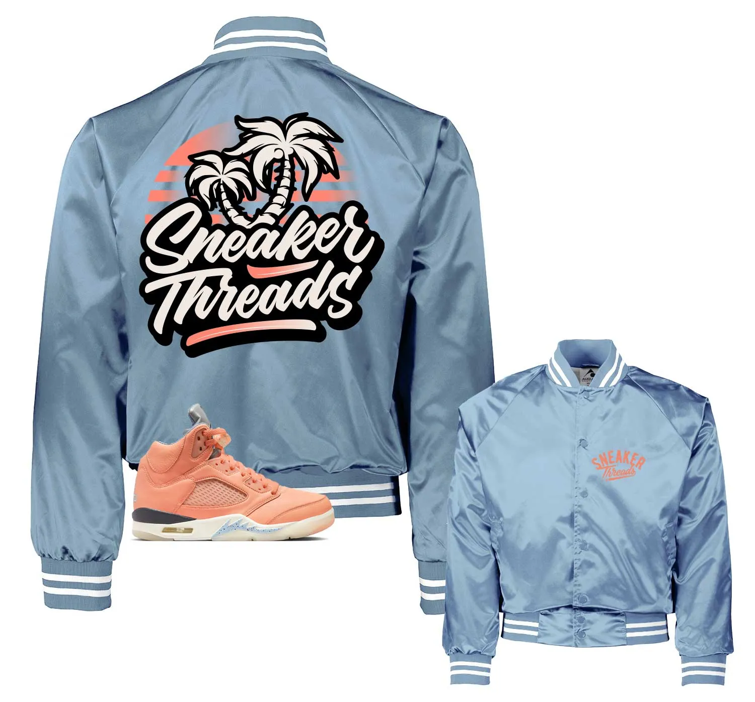 Retro 5 Crimson Bliss ST Palms Satin Jacket