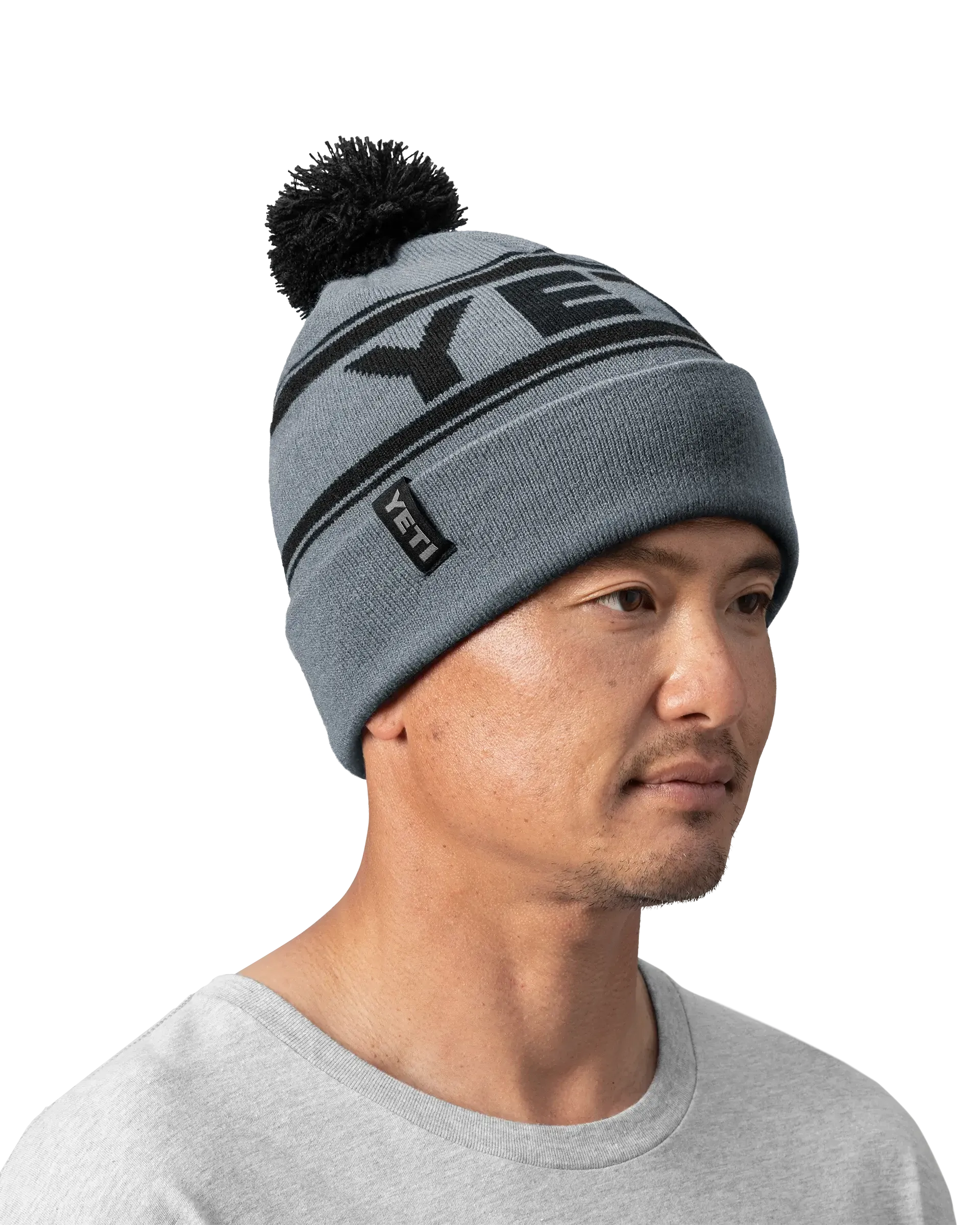 Retro Beanie in Grey & Black