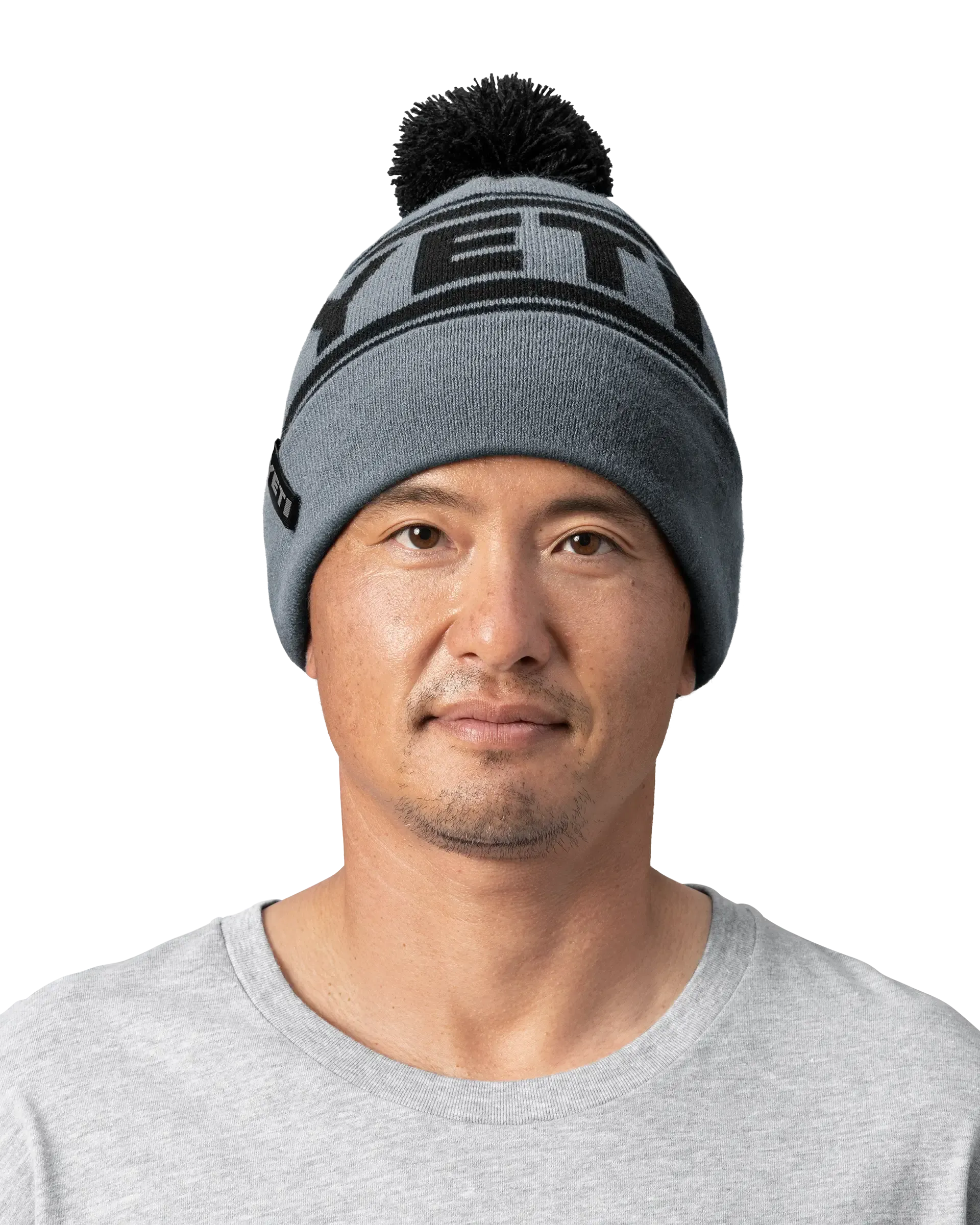 Retro Beanie in Grey & Black