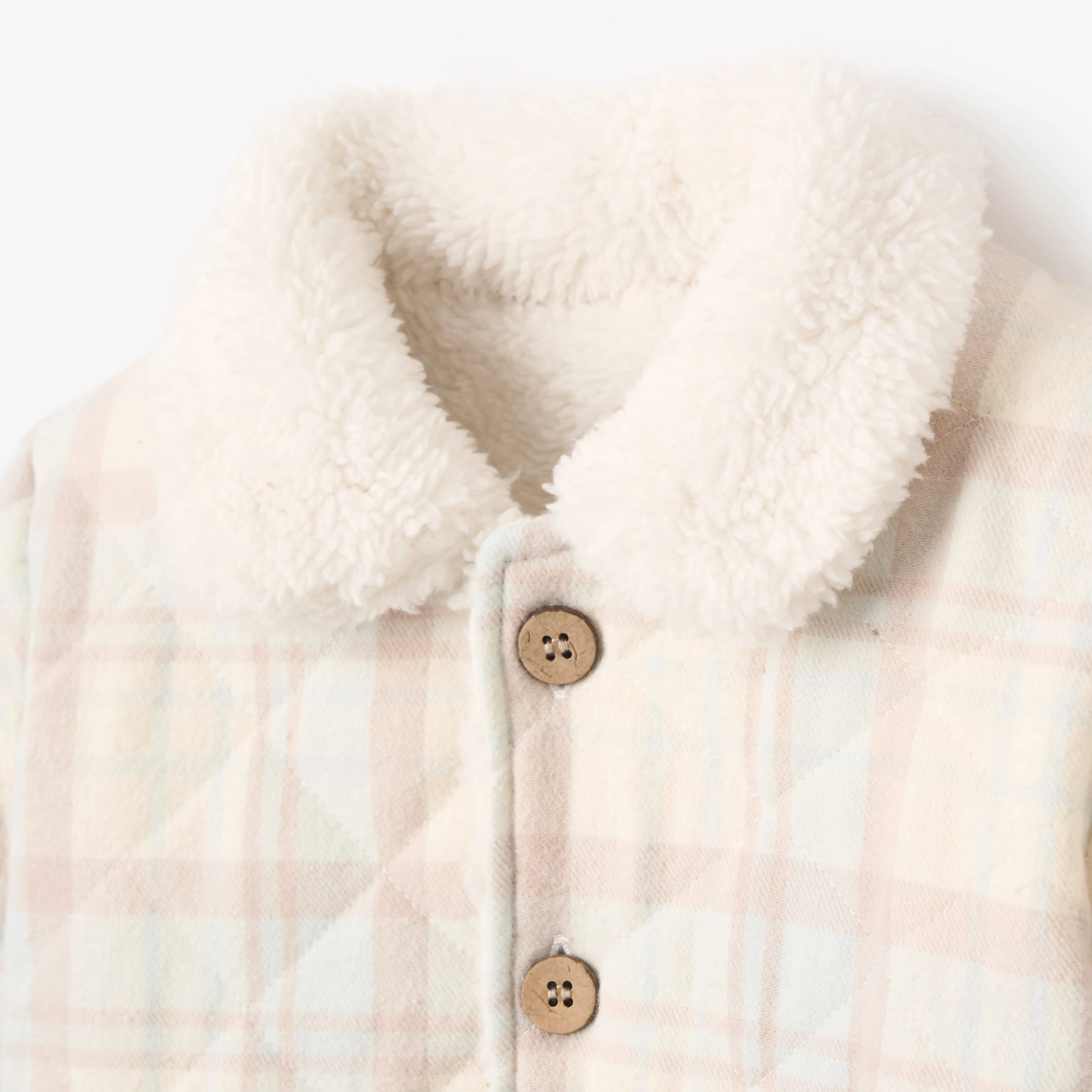 Reversible Plaid Sherpa Quilted Jacket