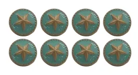 Round 3D Starfish Shank Button with Turquoise Epoxy Enamel Design