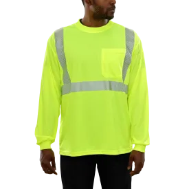 Safety Shirt Hi Vis Pocket Shirt LS Lime Birdseye Comfort Trim by 3M