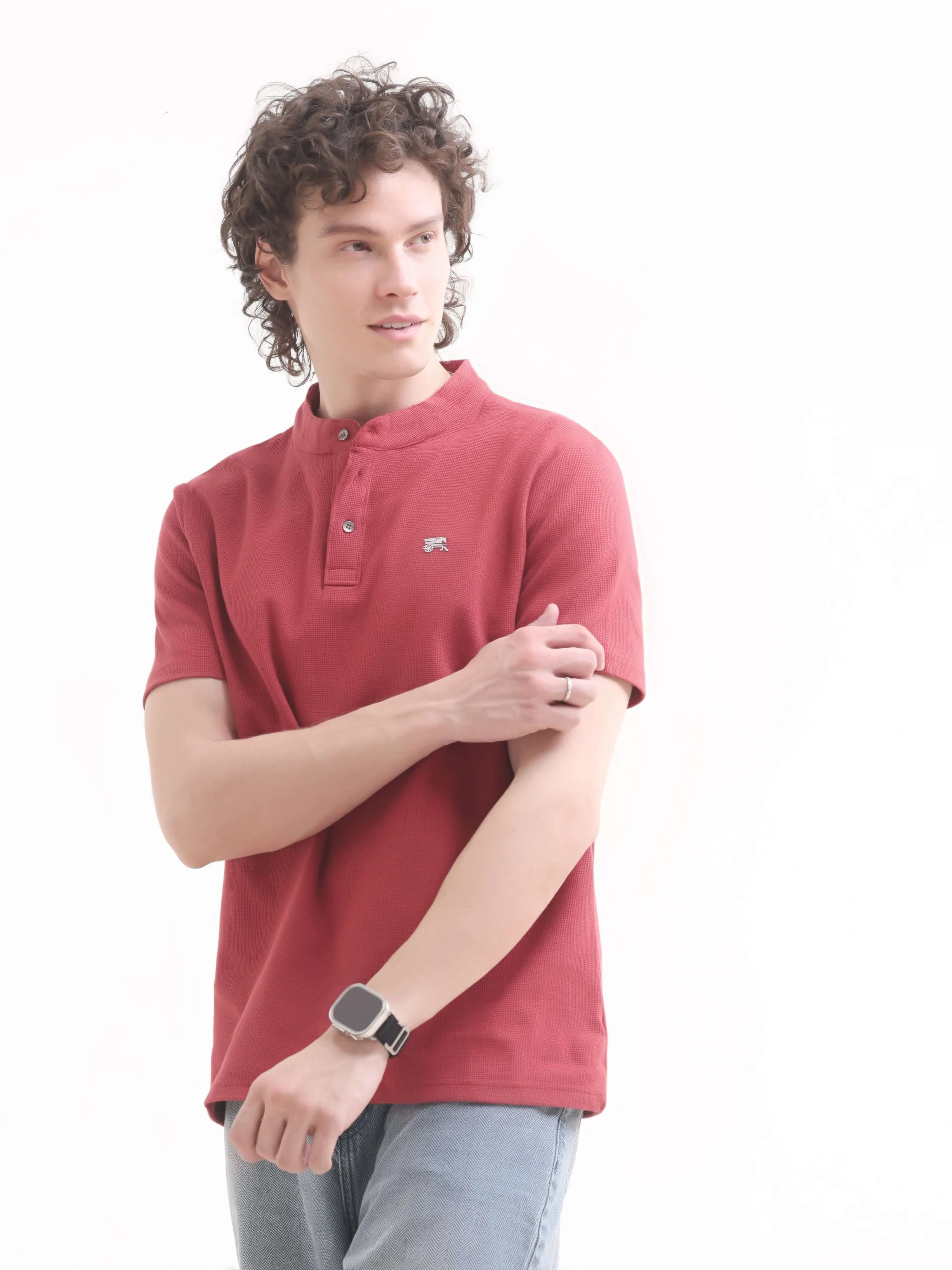 Scarlet Red Henley T-shirt