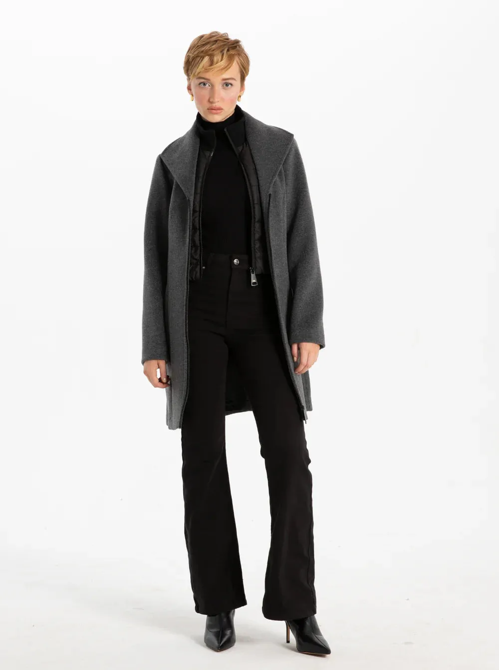 Serena Melton Long Peacoat. Style PZ8368800