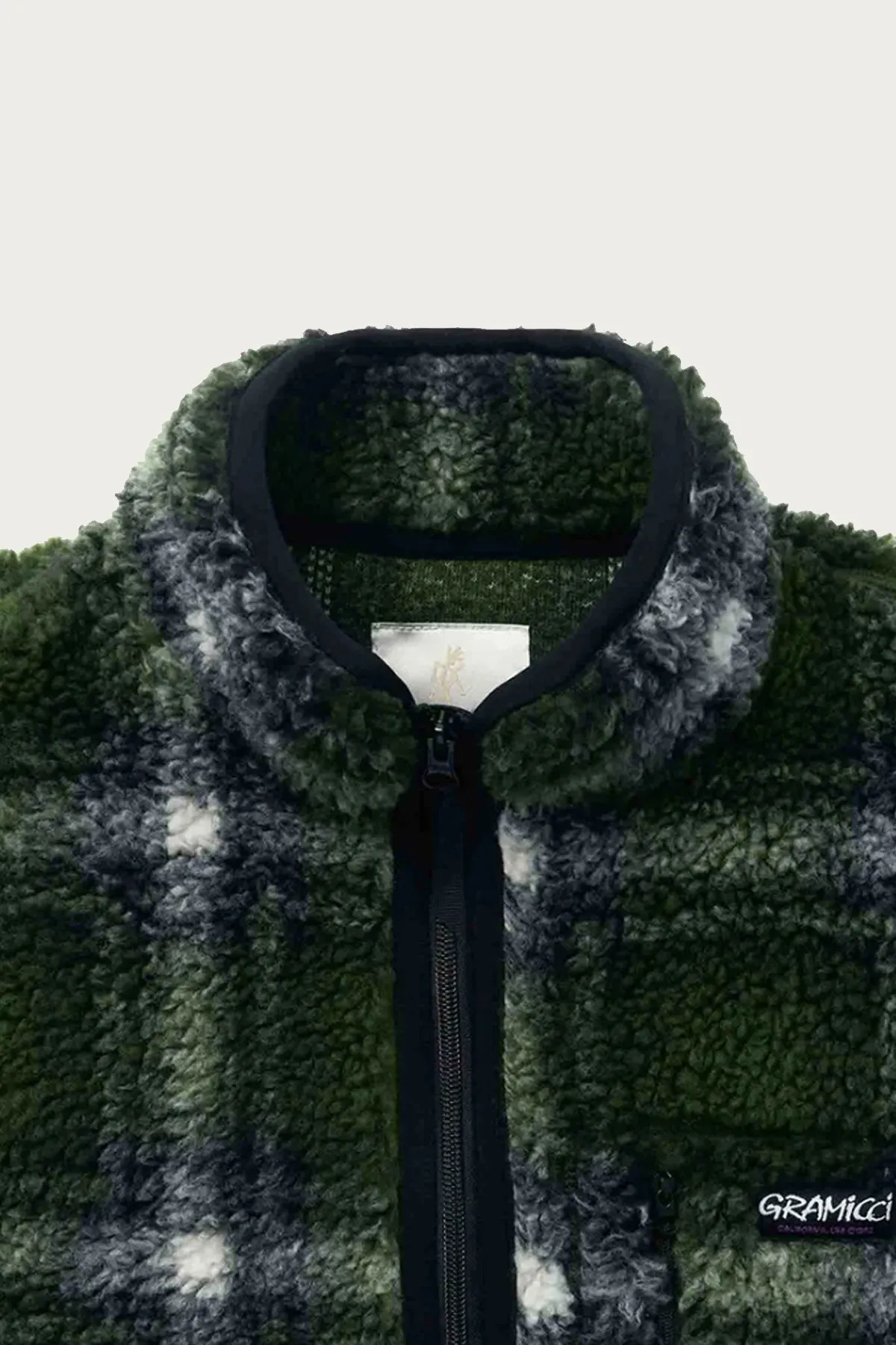 Shadow Plaid Sherpa Jacket - Olive Shadow Plaid