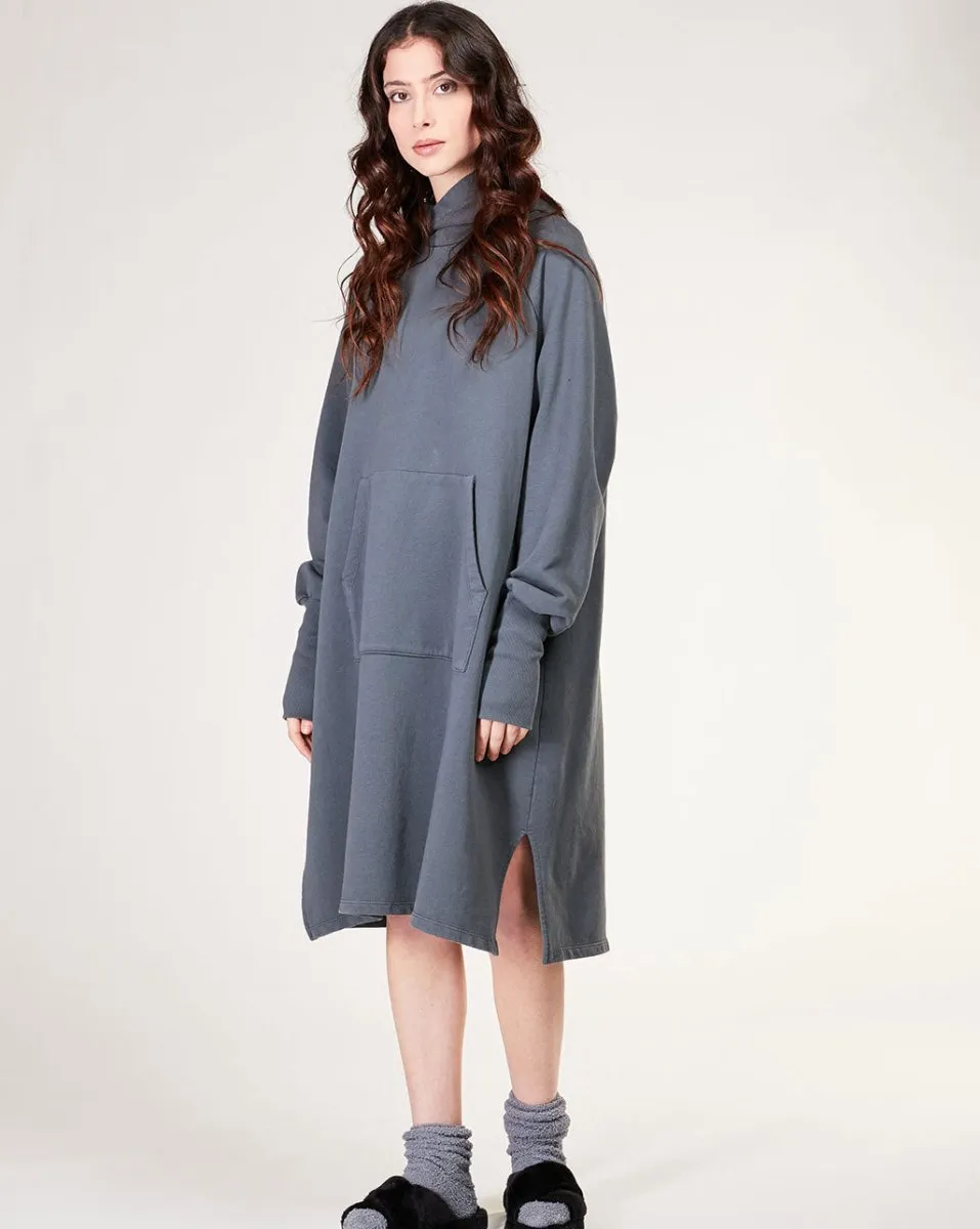 Shawl Collar Hooded Sweater Dress