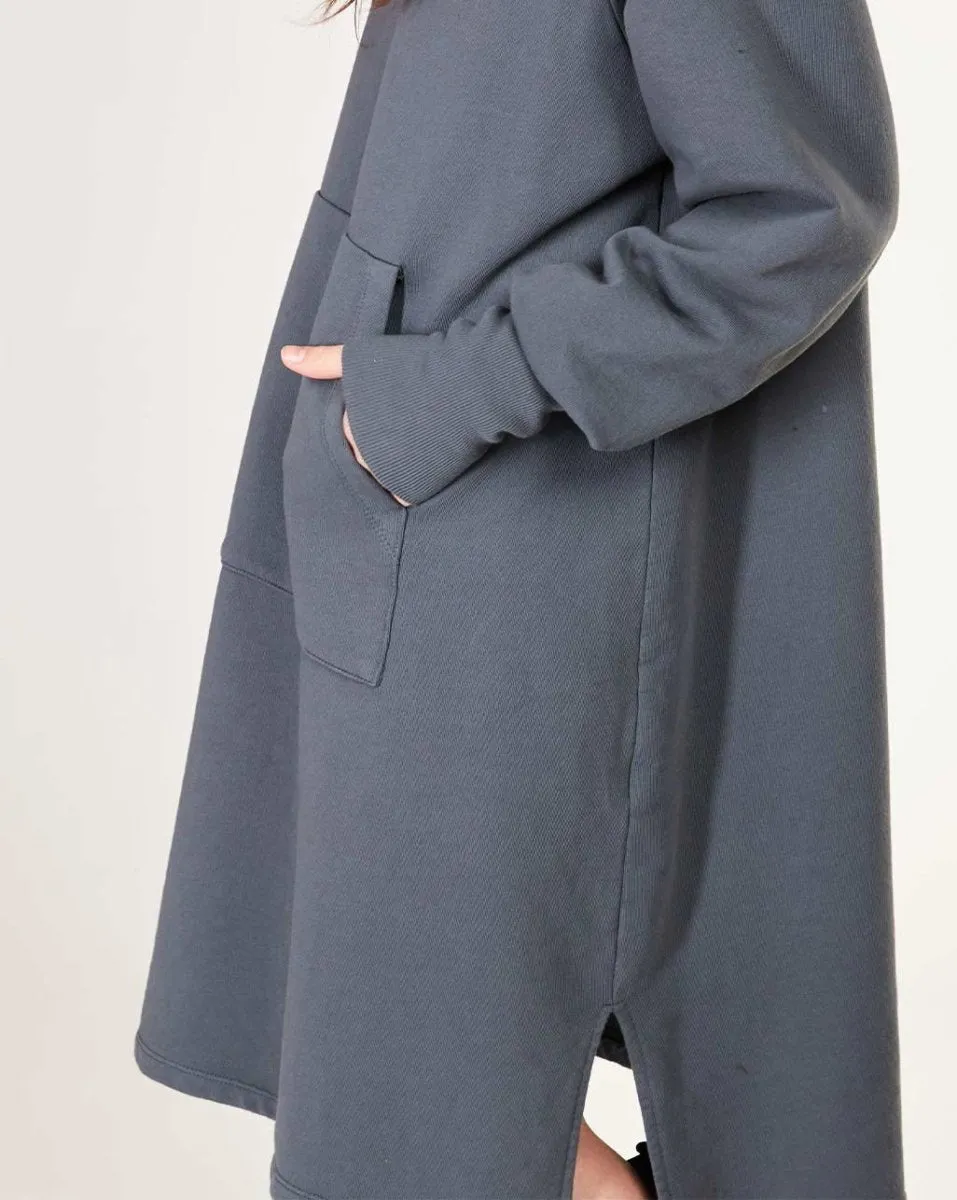 Shawl Collar Hooded Sweater Dress