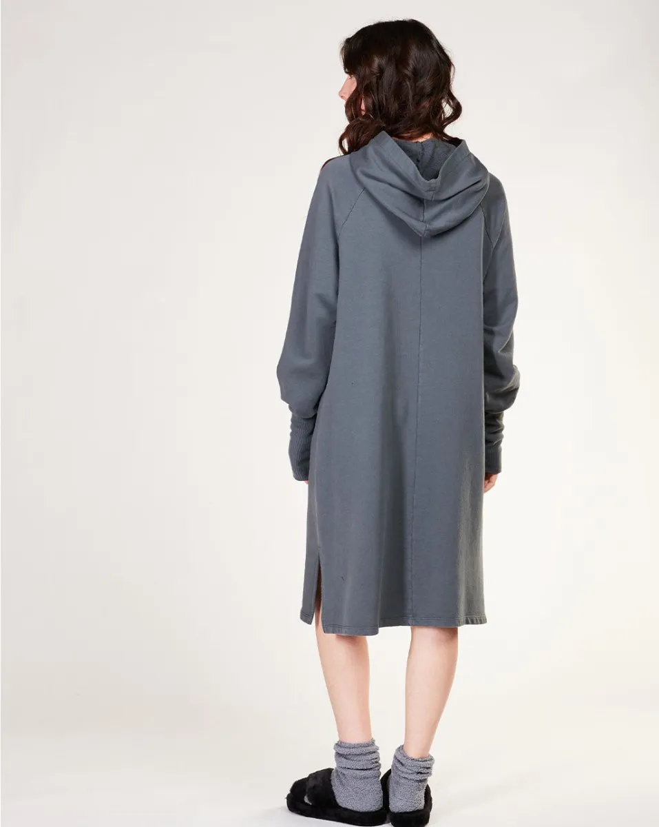 Shawl Collar Hooded Sweater Dress