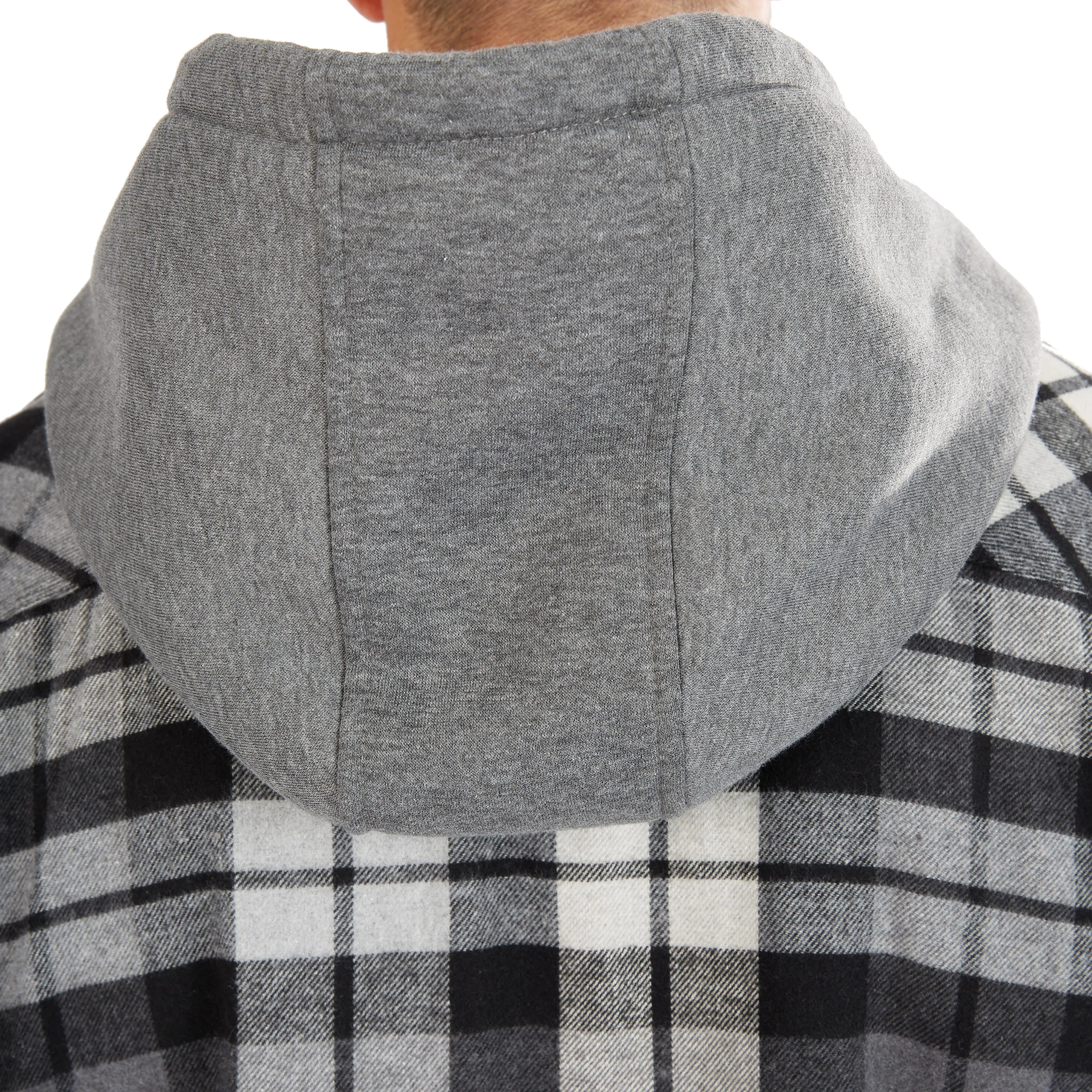 SHERPA-LINED HOODED FLANNEL SHIRT-JACKET