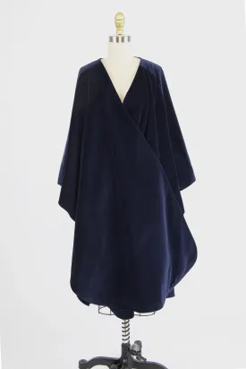 Shirley Cape in Navy Velveteen