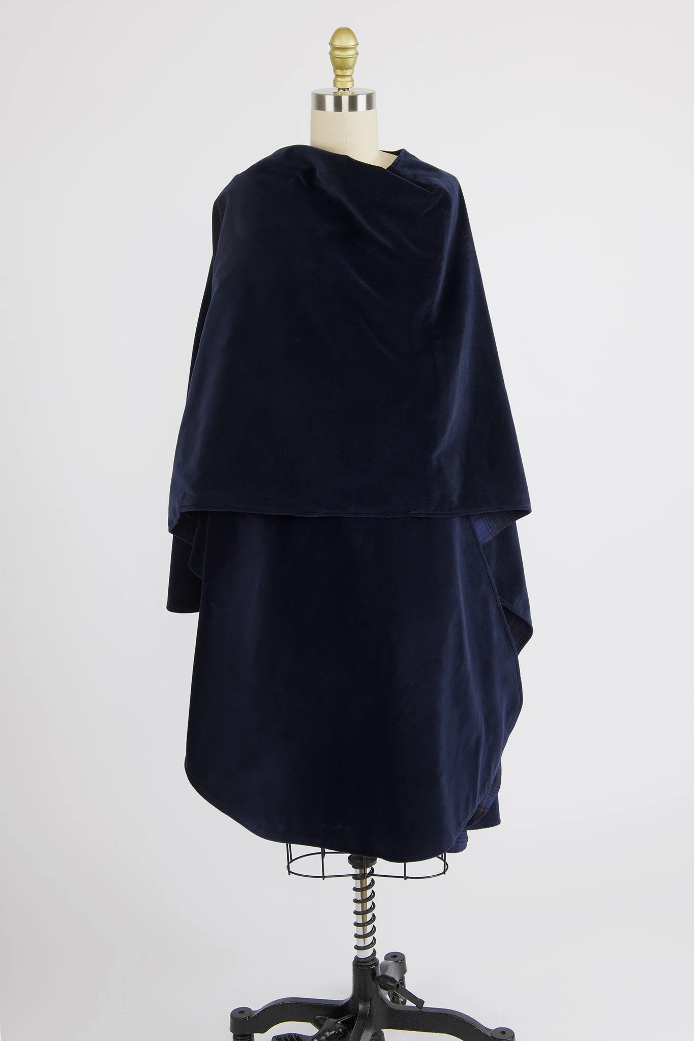 Shirley Cape in Navy Velveteen