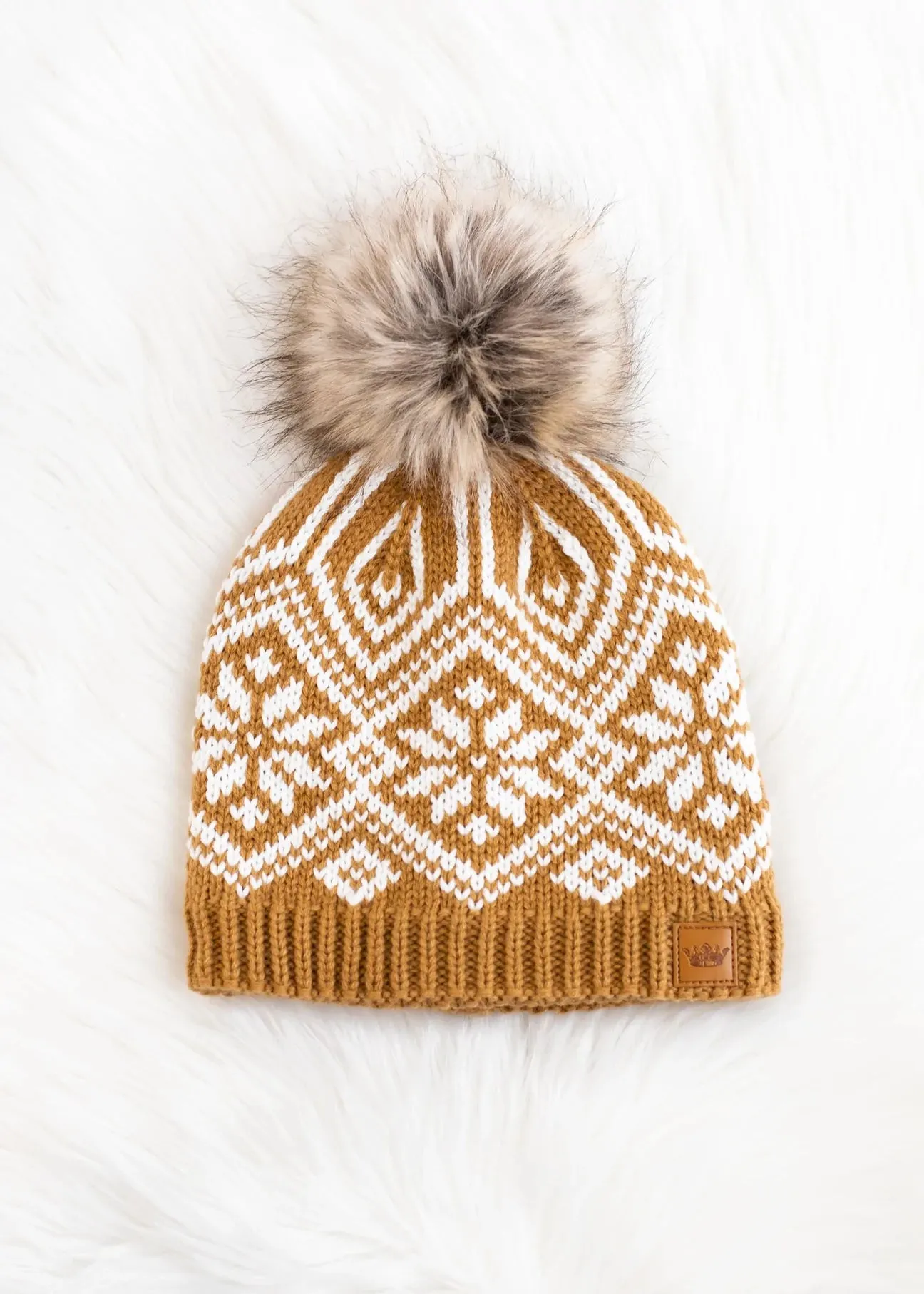 Snowflake Pattern Knit Hat