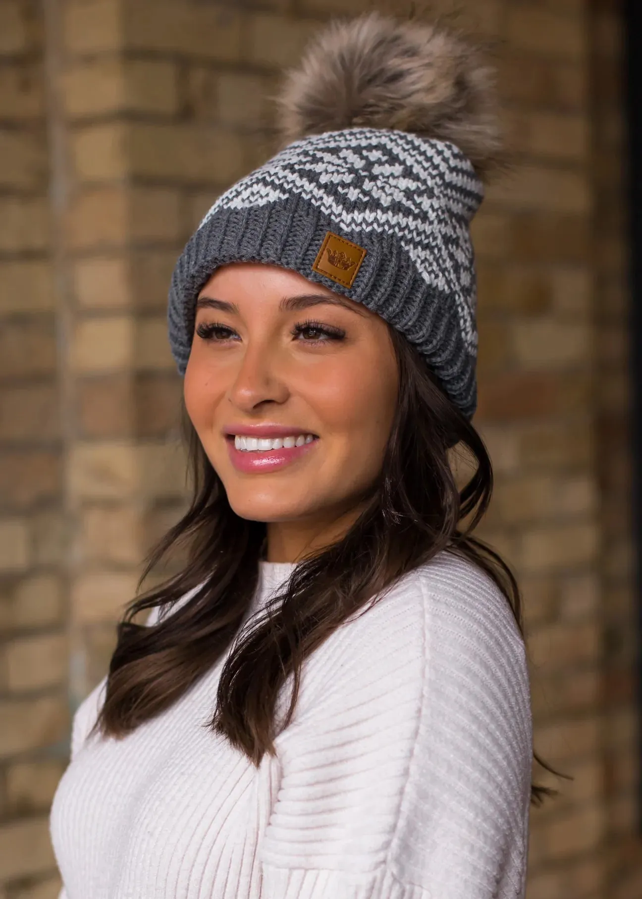 Snowflake Pattern Knit Hat