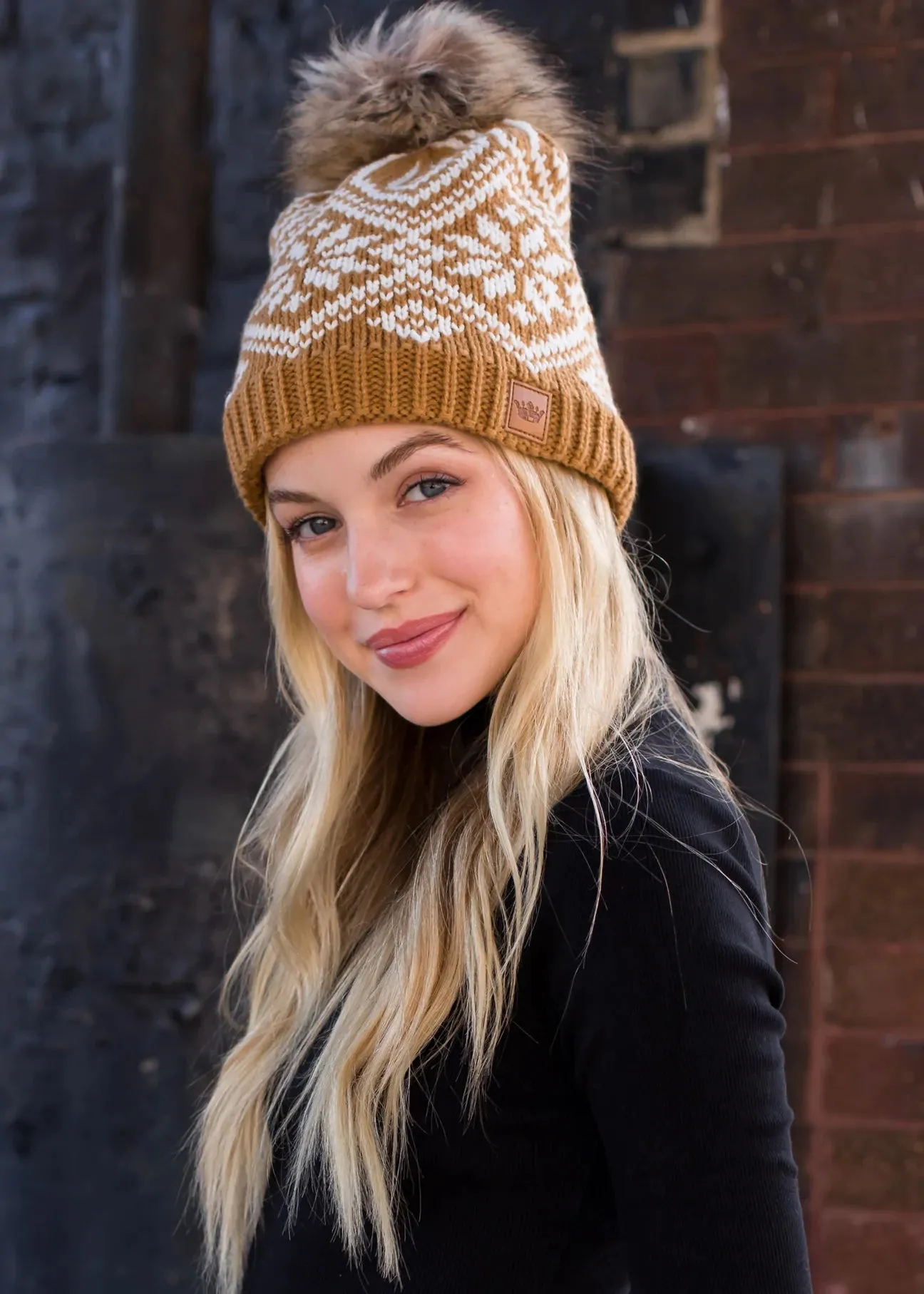 Snowflake Pattern Knit Hat