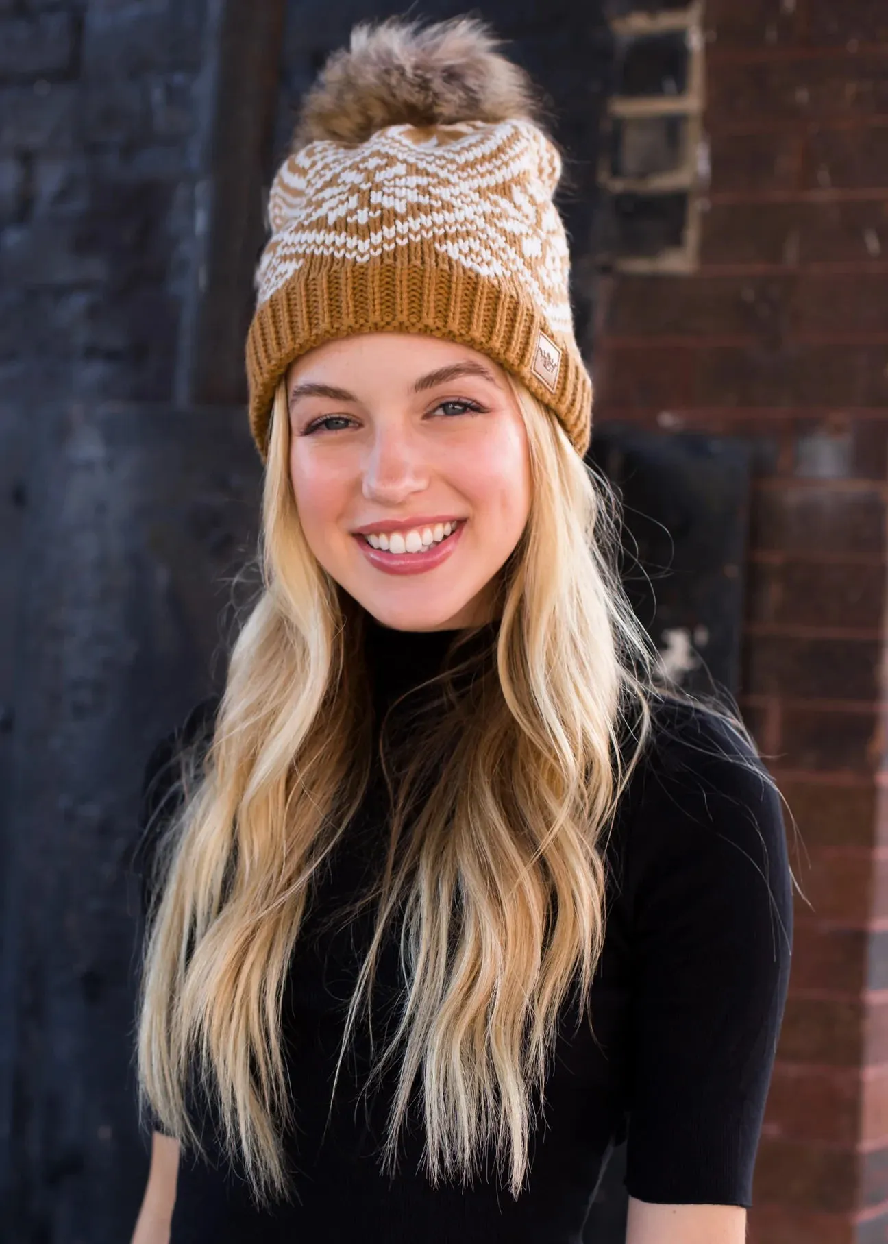 Snowflake Pattern Knit Hat