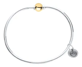 Sterling Silver Single 14K Gold Bead 7 Inch Cape Cod Bracelet