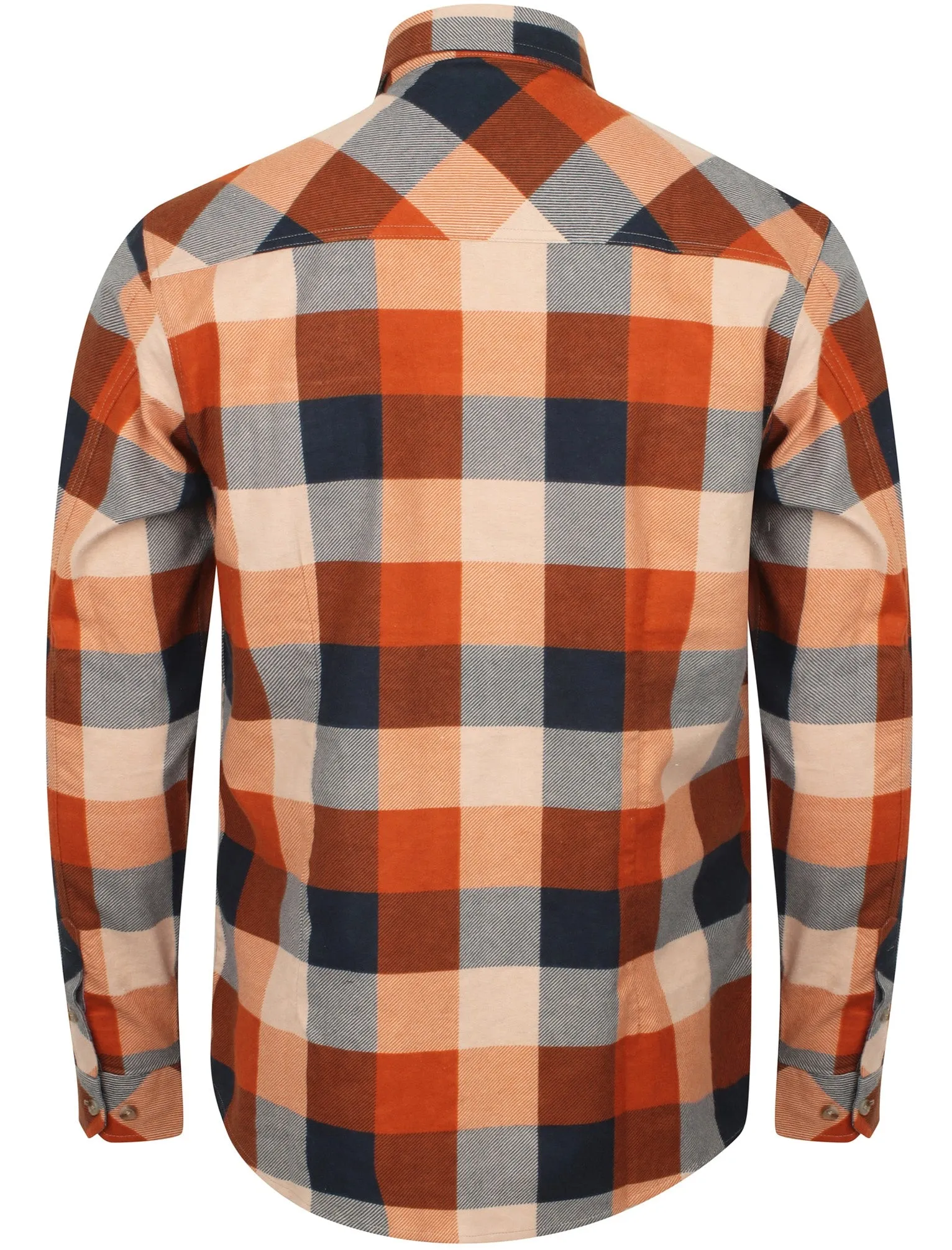 Stratford Checked Cotton Flannel Shirt In Burnt Orange - Tokyo Laundry