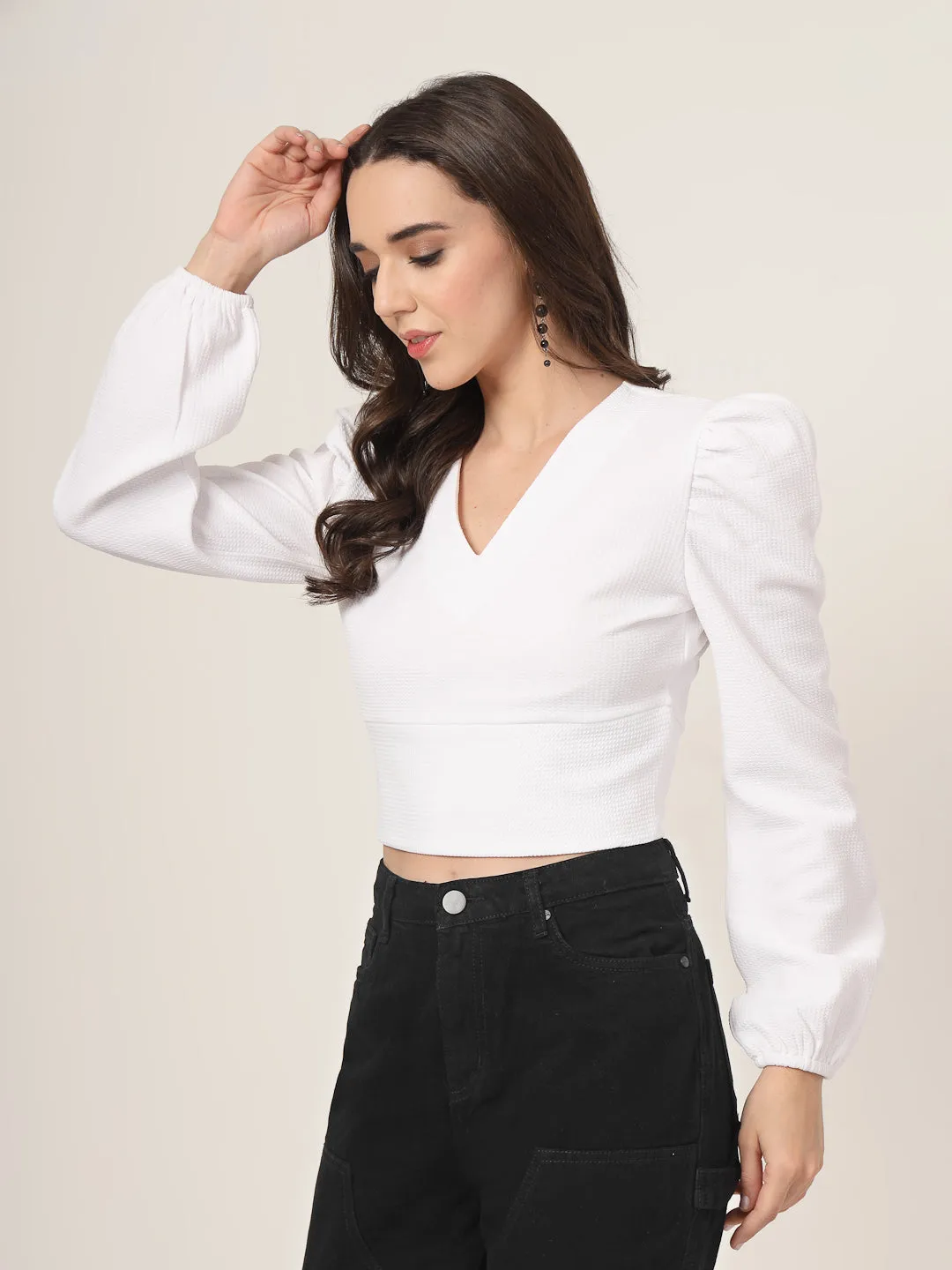 Style Quotient Women White Knit Top