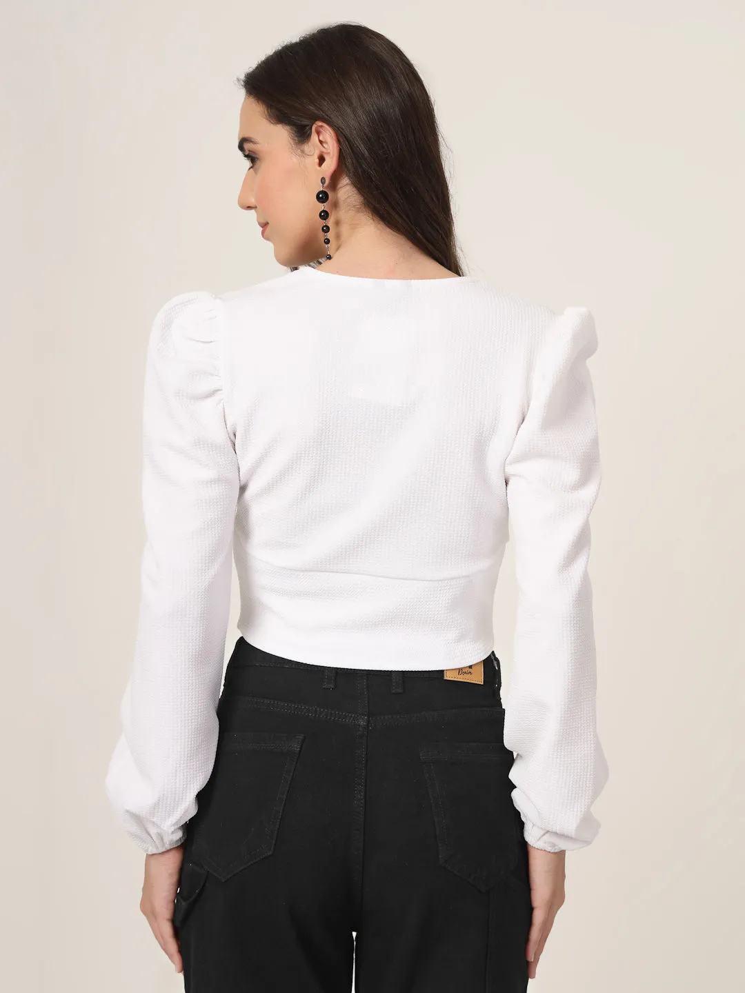 Style Quotient Women White Knit Top