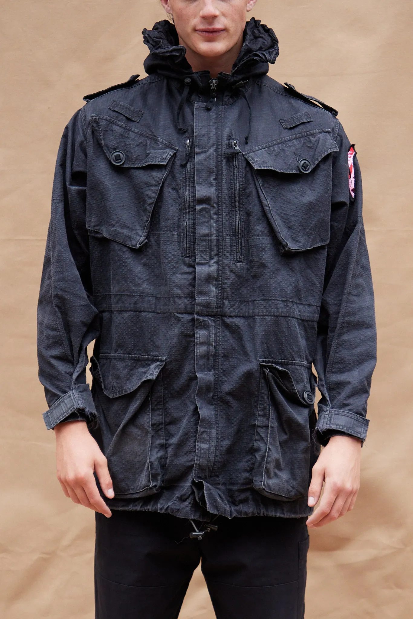 Tactical Utility Parka With Embroidered ST Logo in Black