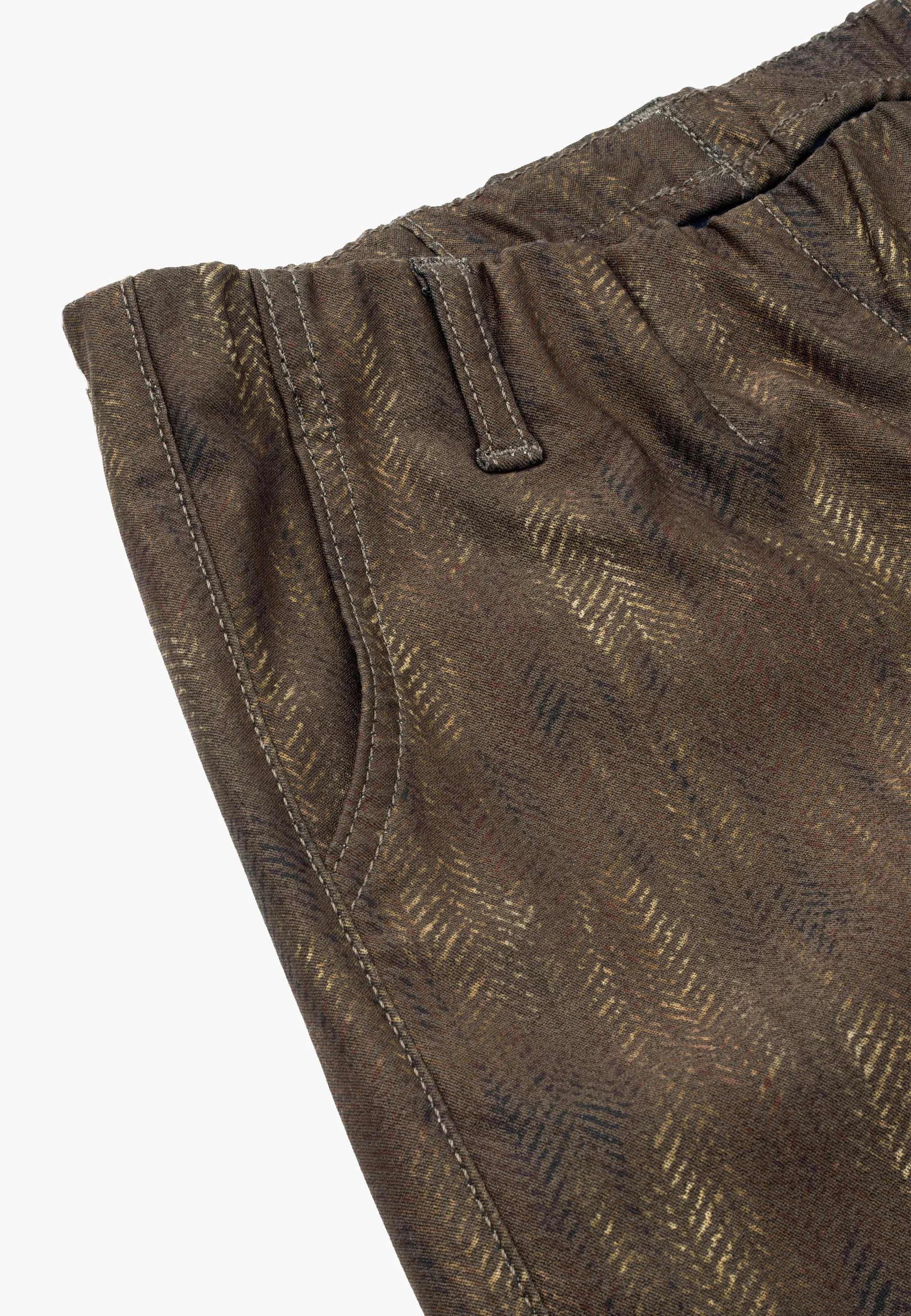 Taylor Regular - Short Length - Brown Print Brushed