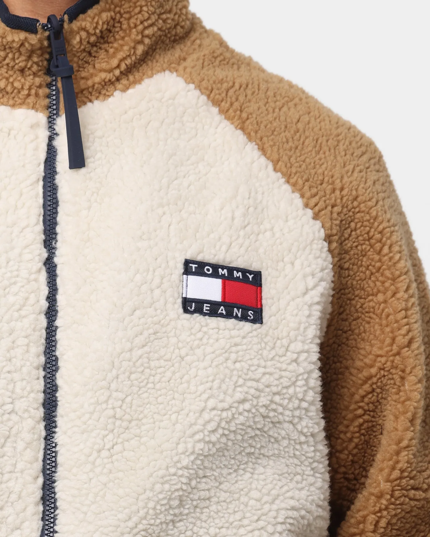 Tommy Jeans Reversible Sherpa Jacket Classic Khaki