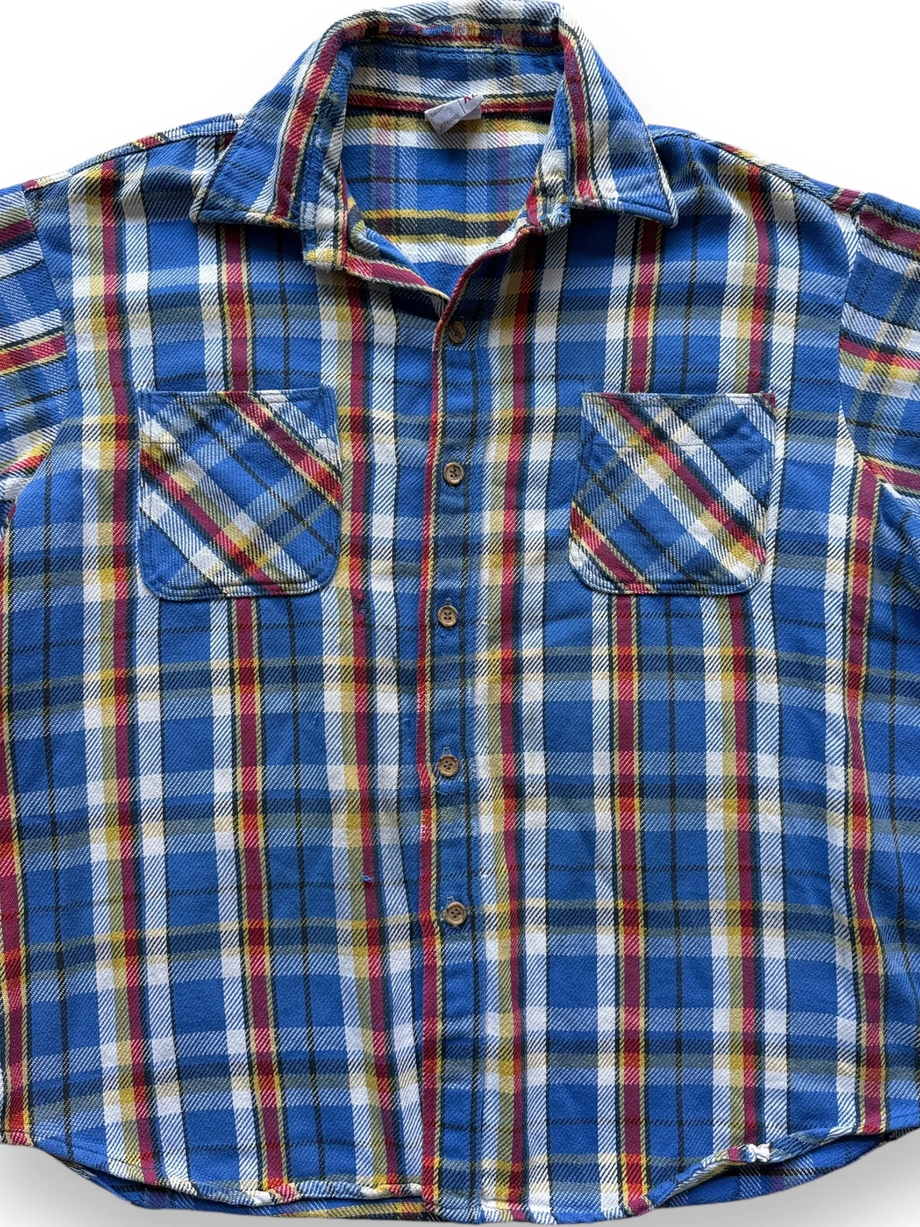 Vintage Big Mac Blue/Red/Yellow Short Sleeve Cotton Flannel SZ XL