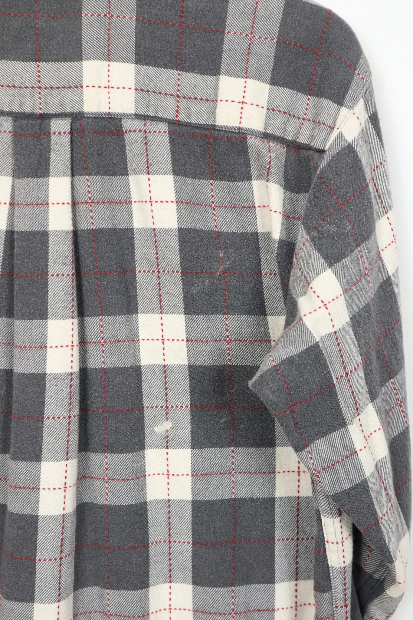 Vintage Grey Flannel Button-Down Shirt