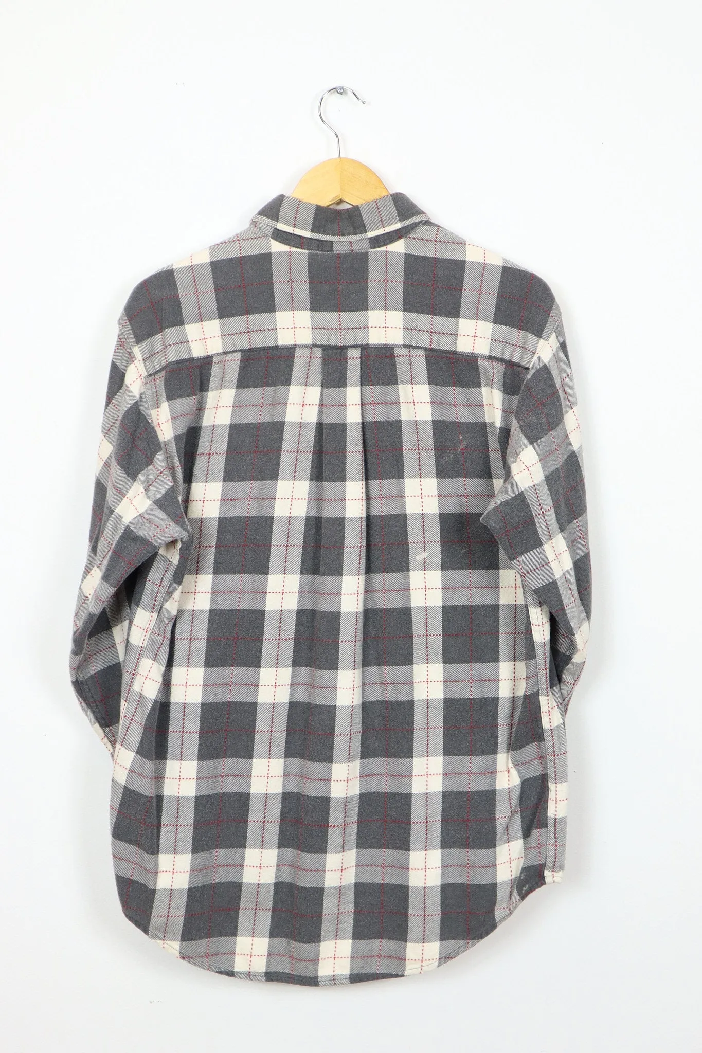 Vintage Grey Flannel Button-Down Shirt