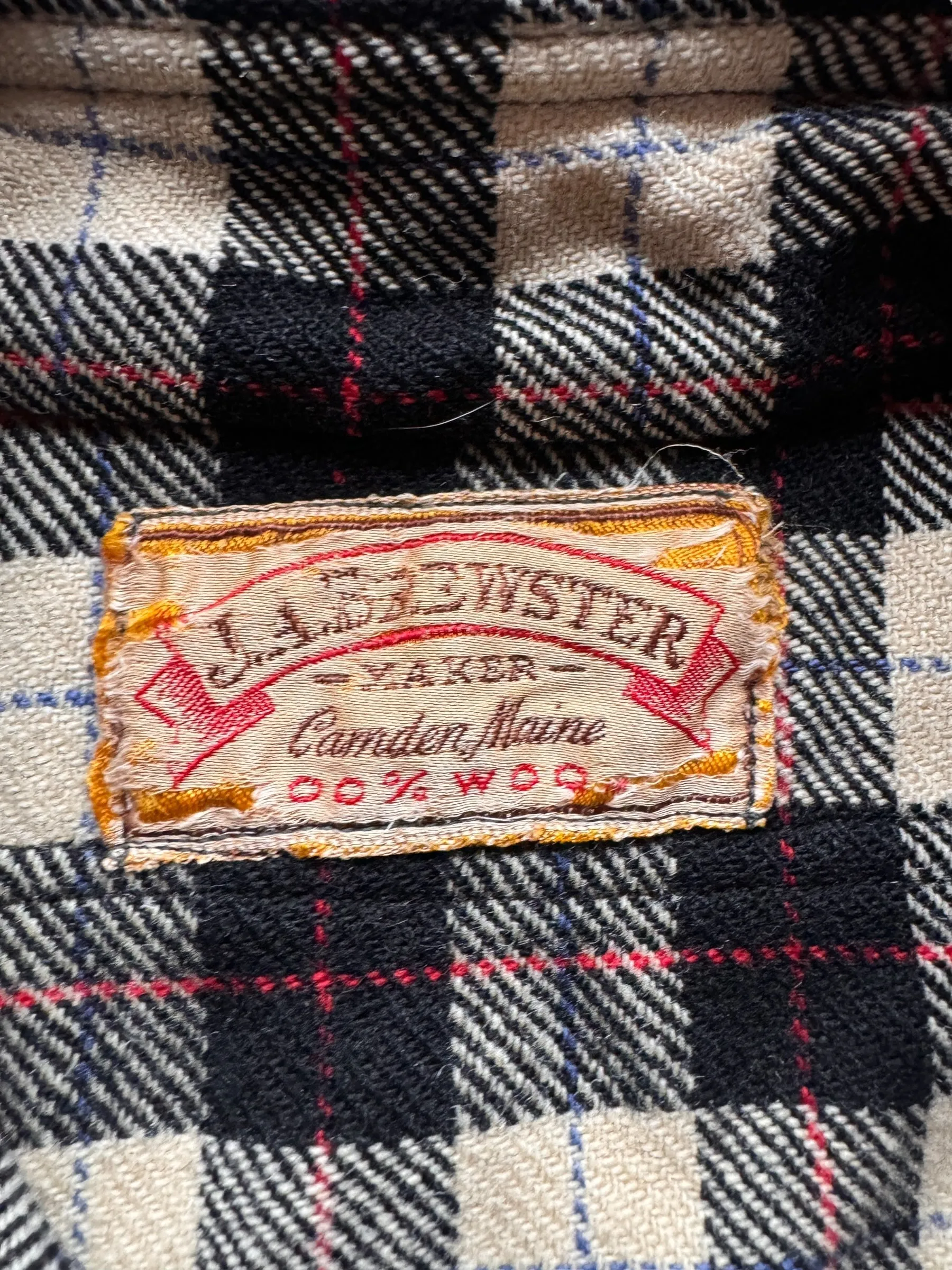 Vintage JA Brewster Camden Maine Wool Flannel SZ M