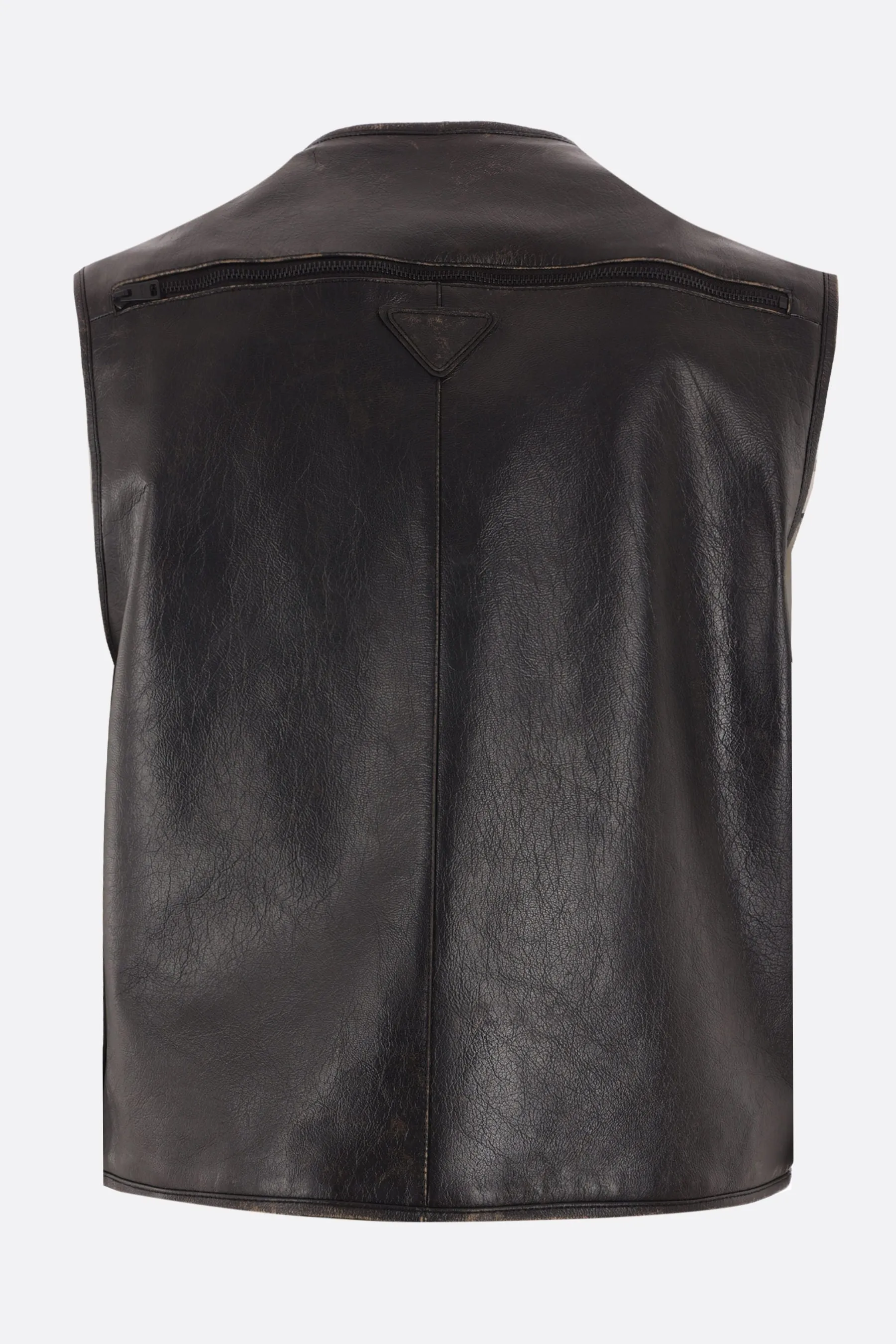 Vintage Leather Sleeveless Jacket