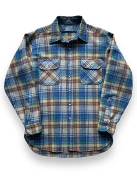 Vintage Pendleton Blue/Green/Brown Plaid Flannel SZ L