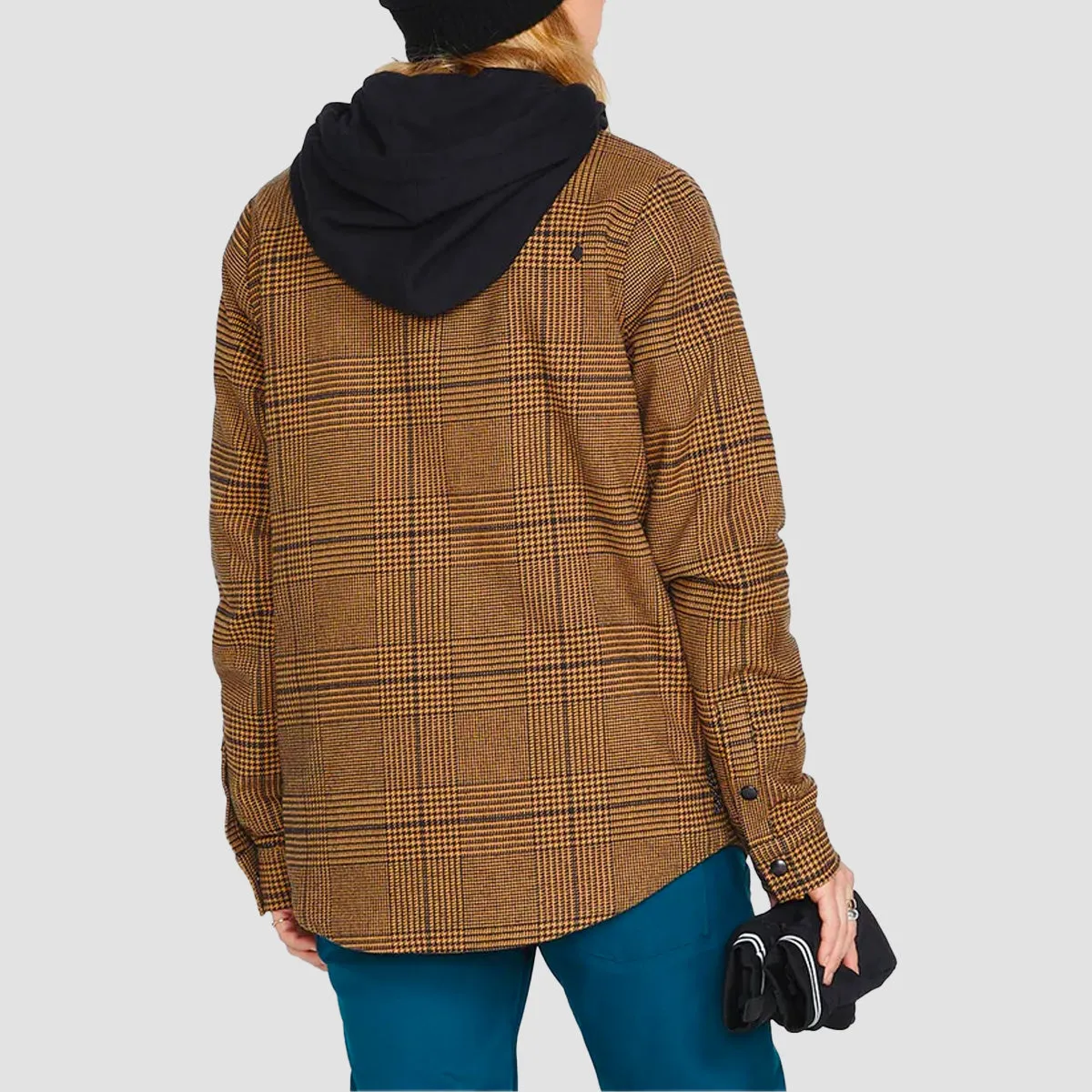 Volcom Hooded Flannel Jacket Jacket Caramel - Womens