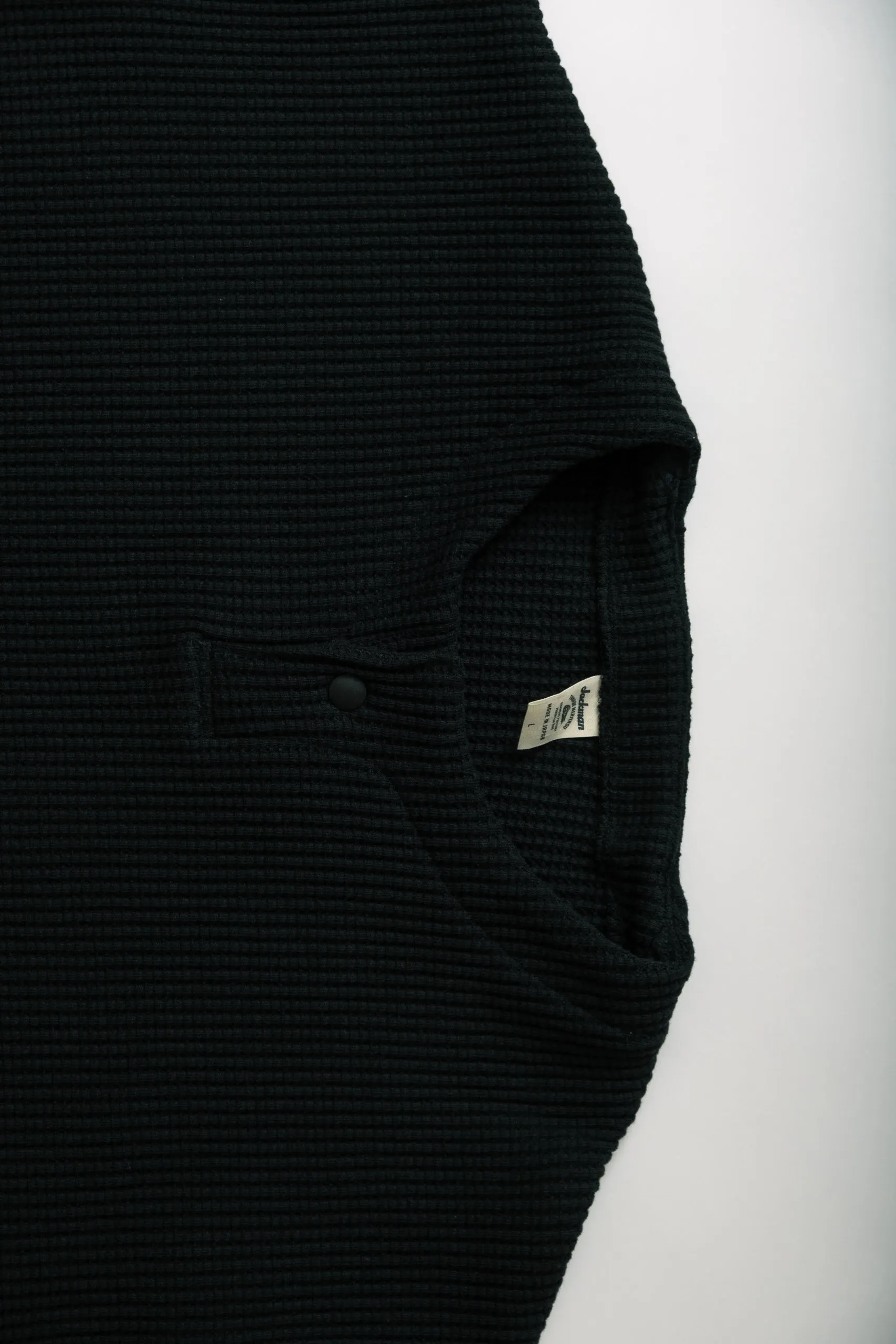 WAFFLE HIMO HENLEY - BLACK