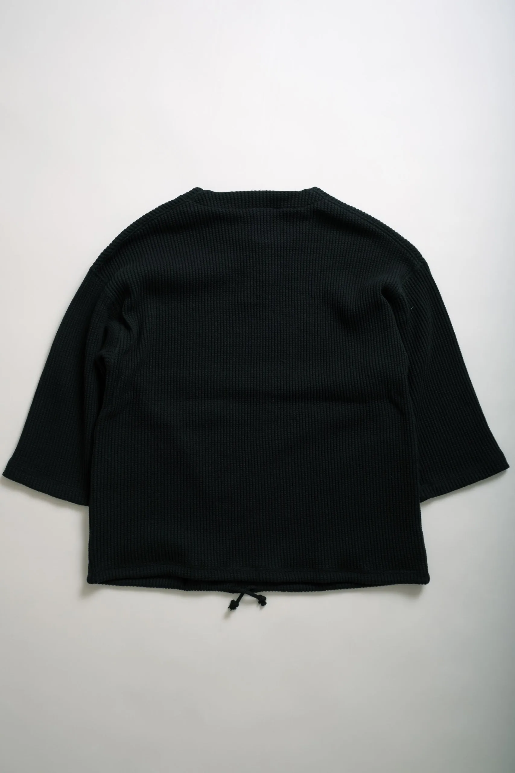 WAFFLE HIMO HENLEY - BLACK