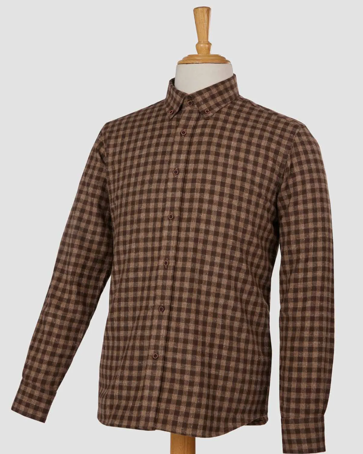 Warm Malt Flannel Checked Shirt