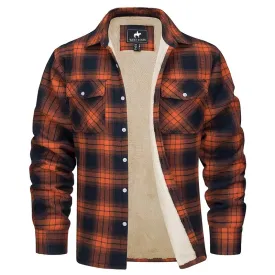 West Louis™ Fleece Plaid Flannel Sherpa Shirt Jacket