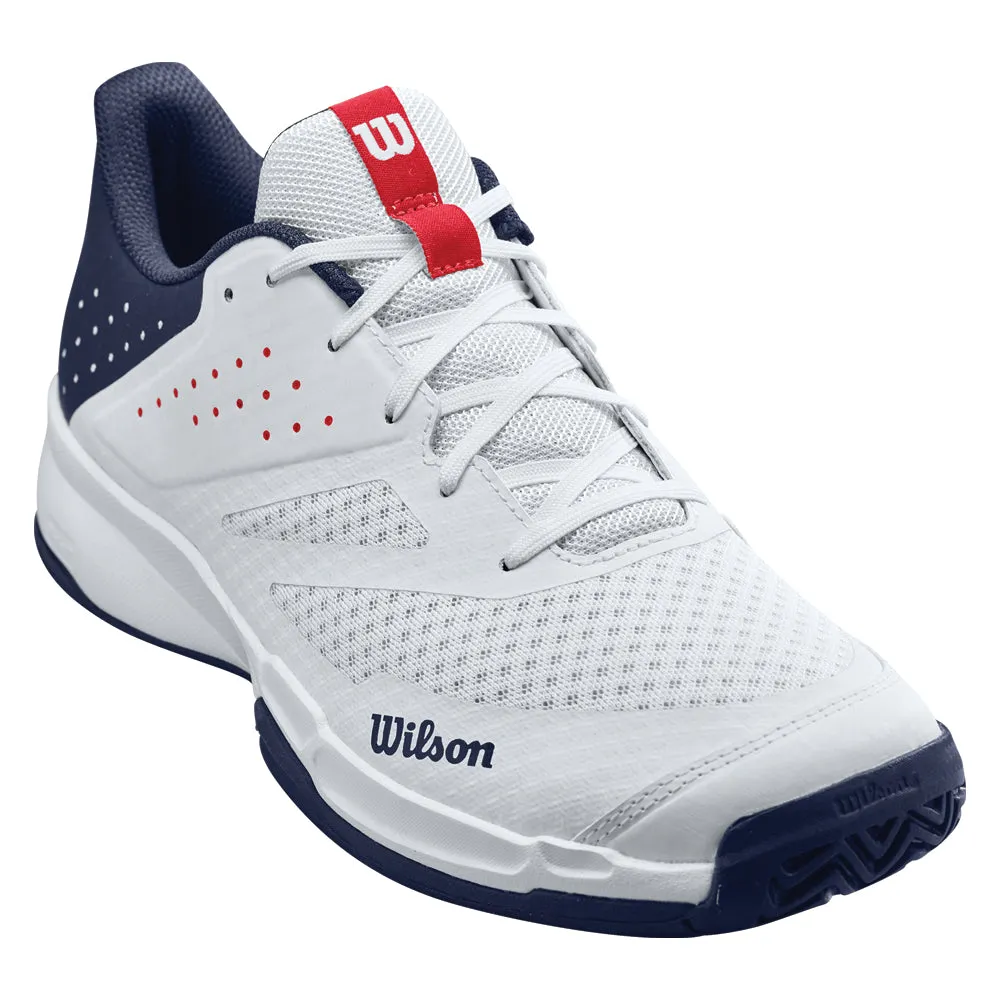 Wilson (Mens) Kaos Stroke 2.0 Tennis Shoes - White/Peacoat/Red